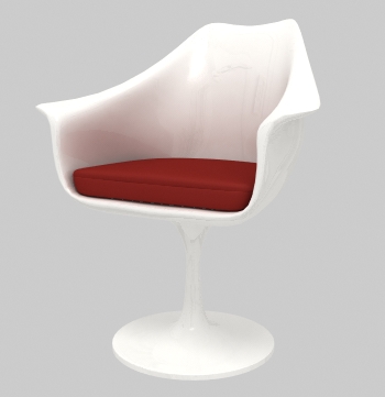 tulip.Swiwel armchair.Alluminium base black or white laquered.Fiberglass shell