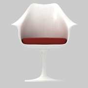 tulip.Swiwel armchair.Alluminium base black or white laquered.Fiberglass shell