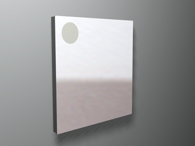 Simple square  bathroom's mirror with lamp.Product by Flaminia ceramic